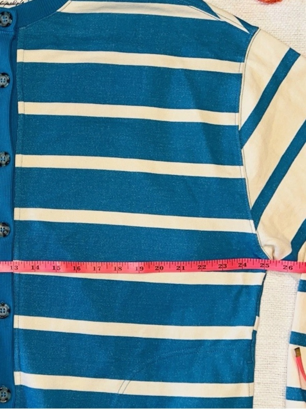 Free People We the Free Classic Striped Cardigan in Teal Combo Size Small - Picture 10 of 16